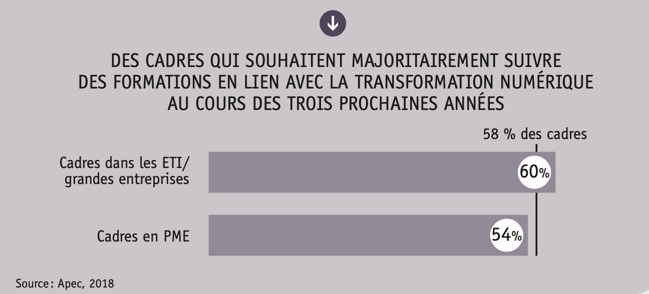 Des cadres qui souhaitent majoritairement suivre des formations en lien avec la transformation numérique