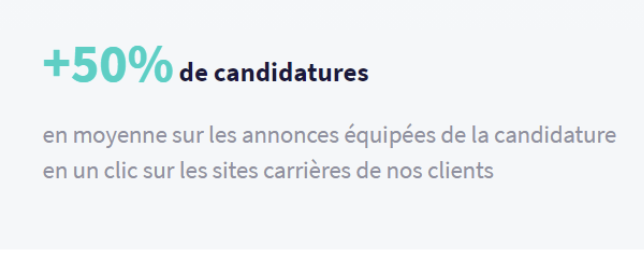 Il y a en moyenne plus de 50% de candidatures sur les annonces équipées de la candidature en un clic sur le site carrières de nos clients Cegid Digitalrecruiters